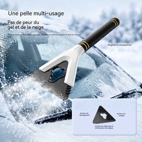 Grattoir à glace multifonction pour pare-brise voiture, lot de 2 outils de déneigement et dégivrage hivernal, poignée en mousse EVA (1/5)