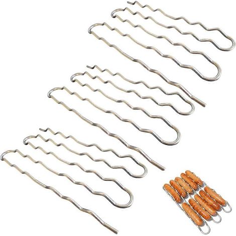 Grille à saucisses pour barbecue, grille à rouleaux pour chiens, pour une cuisson uniforme, support mains libres pour le camping et les grillades en plein air (3 pièces) (1/5)