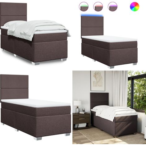 Boxspringbett mit Matratze Dunkelbraun 100x200 cm Stoff - Boxspringbett - Doppelbett - Bettenrahmen - Lattenrost - Matratze - Home & Living (1/5)