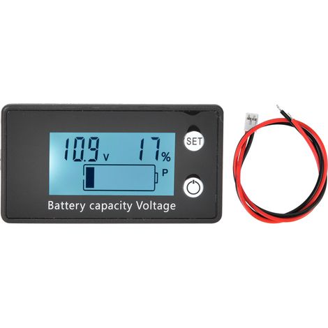 Voltmètre numérique LCD portable blanc 10-100V DC, outil industriel de mesure de tension batterie, équipement de diagnostic électrique (1/5)
