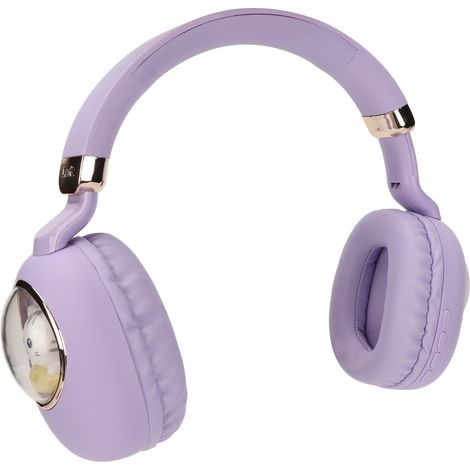 Casque de jeu Bluetooth avec fil et sans fil, stéréo, avec lumière LED violette, idéal pour les jeux, les films et la musique. (1/4)