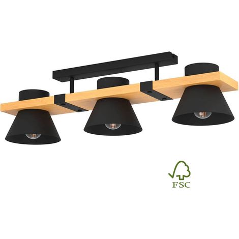 Plafoniera Vintage Maccles Acciaio Nero 3 Luci E27 (1/3)