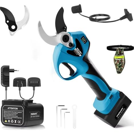 SWANSOFT Sécateur électrique 40 mm à coupe progressive avec batterie 4AH+4AH pour l'élagage des branches dans les vergers et les jardins 8605PRO (1/5)