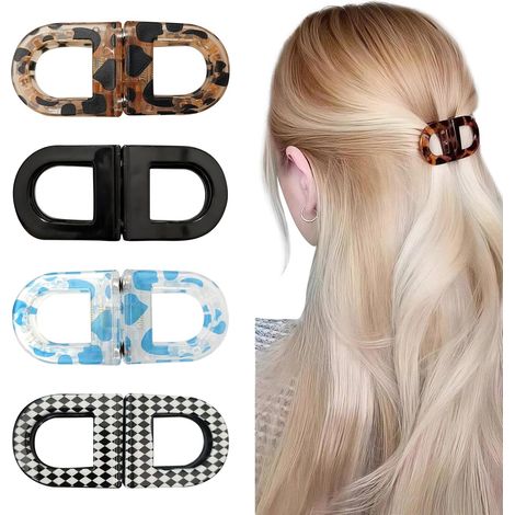 Set di 4 fermagli per capelli magnetici antiscivolo per donna, nuove mollette magnetiche, fermagli per capelli con forte tenuta, design 2 in 1 senza cuciture per lo styling dei capelli e l'uso quotidi (1/5)