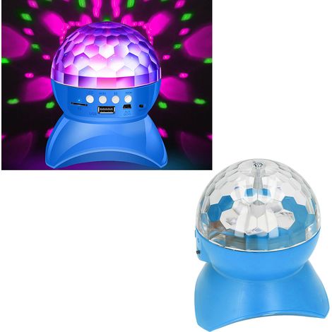 Mini-enceinte Bluetooth RGB sept couleurs avec éclairage d'ambiance RGB pour téléphones portables, éclairage d'ambiance pour scènes de karaoké, boule magique musicale LED à lumière rotative, bleue (1/5)