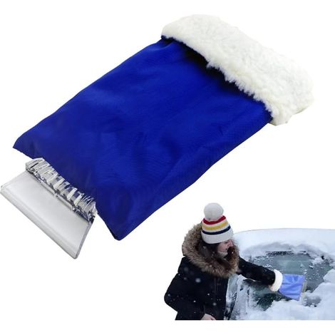 Grattoirs à glace pour voiture, 1 pièce, avec gants, imperméables, pour voiture, vitre, pare-brise (bleu) (1/5)