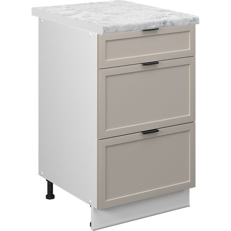 Küchenschränke  Fame-Line, GrauBeige, 50 cm , AP Marmor, Vicco