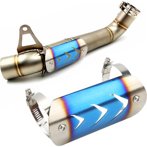 Protecteur de Tuyau d'Échappement en Acier Inoxydable - Couverture Anti-Chaleur Universelle pour Moto - Anti-Bleuissement