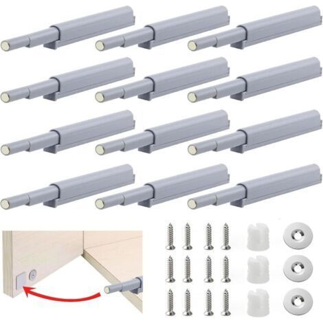 12 Pcs Push to Open Aimant Poussoir Porte Placard Loquet Magnetique, Amortisseur Porte Placard Push to Open, Poussoir Porte Placard Push Open Porte,Fermeture Push Open Amortisseur Porte (1/5)