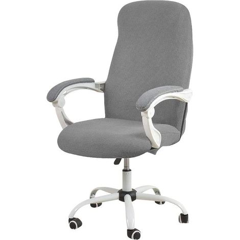 Office Chair Office Chair Cover Water Resistant Gray Stretch Jacquard Computer Chair Cover for Armrest Chairs M (1/5)