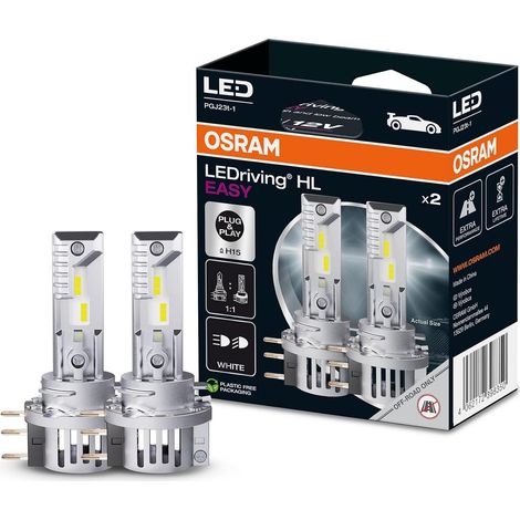 lampe led h15 pour feux de route et croisement osram ledriving hl easy 6500 k sans homologation ece