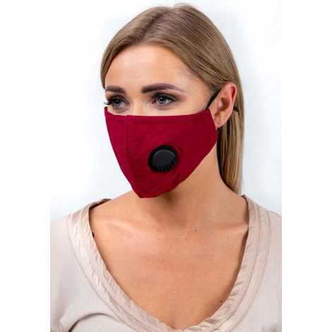 SET BURGUNDY Maske + 3x PM 2.5 FILTER