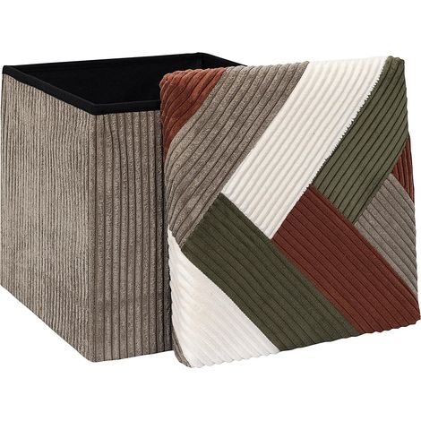 Coffre pouf pliable cotele 38x38x38 cm