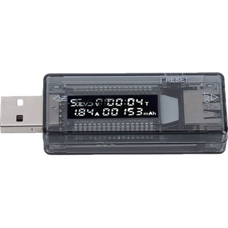 USB-Tester Voltmeter Amperemeter Leistungs-/Kapazitäts-/Mobilstrom-Testgerät für Wandladegeräte (1/5)
