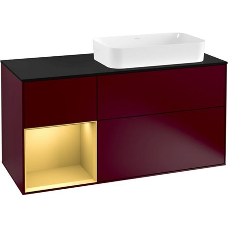 V&B Waschtischunterschrank Wandbeleuchtung Finion 120cm, Pl bla m, Reg li gol m, Peo m (1/2)