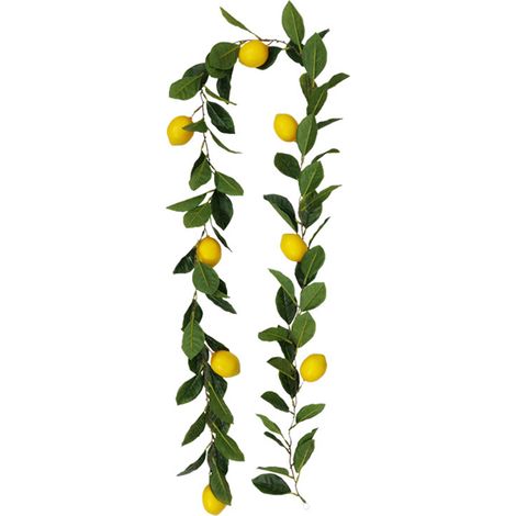 Vigne de citron artificielle avec feuilles vertes, guirlande suspendue, décoration pour la maison, 195cm (1/5)