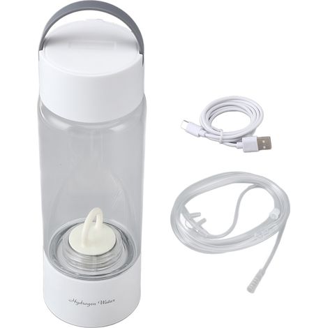 Bouteille d'eau d'hydrogène 380ml 1500ppb PCTG 5V, tasse transparente Portable avec générateur riche en Membrane ionique pour la maison, le Fitness, le bureau et les voyages (1/5)