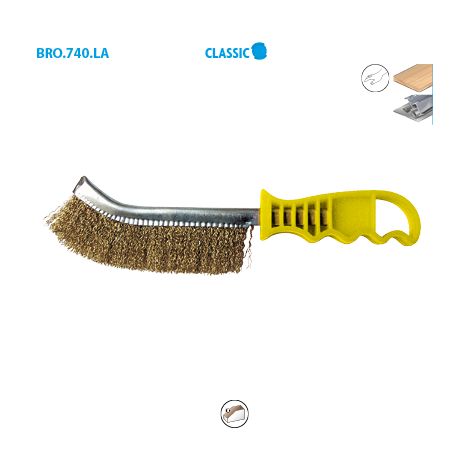 BROSSE DEMI-LUNE 265X140X25 FIL 0.30 LAITON ONDULE MANUELLE - 740.246 - LEMAN (1/2)