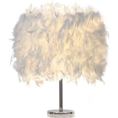 Nachttischlampe mit Federmuster – Vintage – Weiß (1/4)