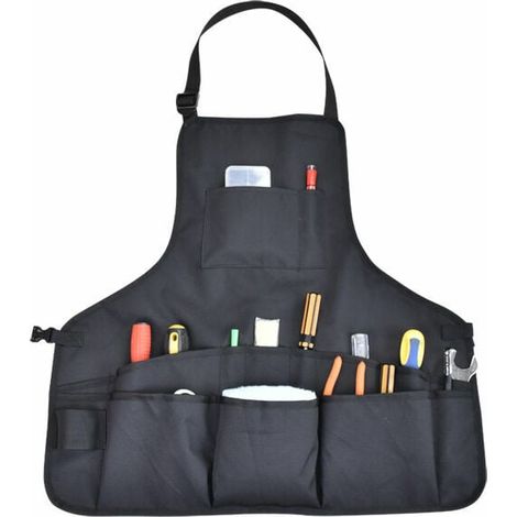 (noir) Tablier de Jardinage Tablier Jardinier en Tablier de Travail en Tablier de Protection Réglable pour Outils de Jardin (1/5)