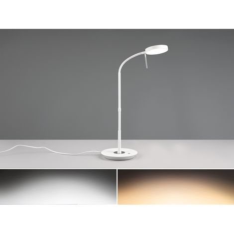 LED Schreibtischleuchte MONZA dimmbar mit Flexarm, Höhe 57cm, Weiß (1/5)