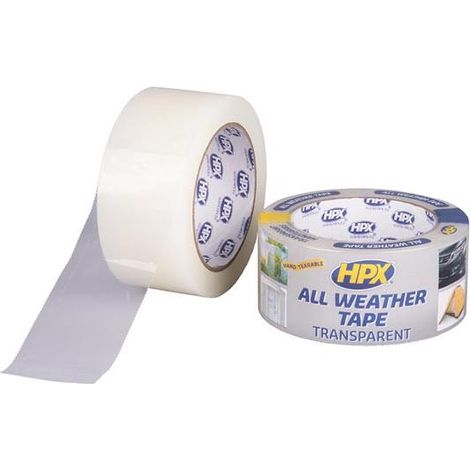 Cinta reparación transparente HPX 48mm x 25m, resistente a todas las condiciones climáticas.
