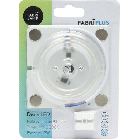 Disque LED carré blanc 12 W 3000 K 8 x 8 cm 936 lm magnétique (1/2)