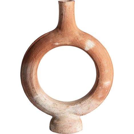 Vase Aike contemporain en terre cuite brun clair - Brun clair vieilli (1/2)