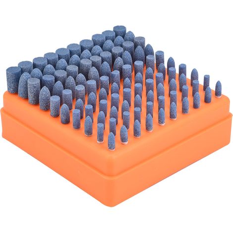 100Pcs Meules Tête de Polissage Broyage Foret pour Touret Bleu Tige Diamètre 3mm (1/5)