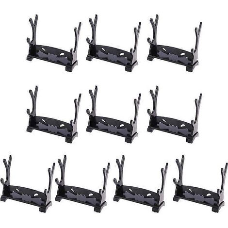 Ensemble de 10 supports pour épées à deux niveaux, présentoir pratique en PVC. (1/5)