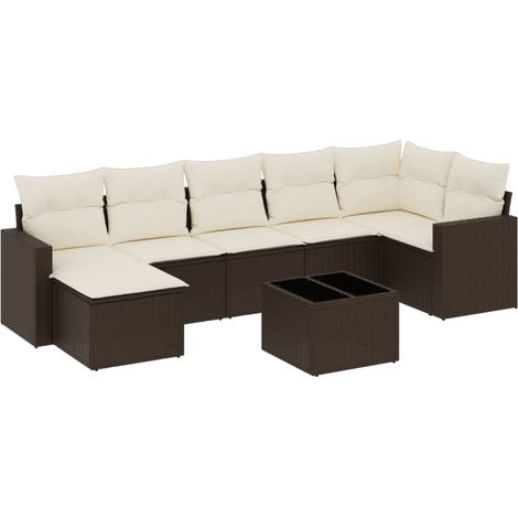 Maison Exclusive - Set sofás de jardín 8 piezas y cojines ratán s (1/3)
