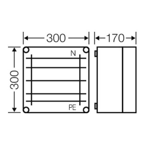 Hensel Sammelschienengehäuse Mi 6256 630A 300 x 300 x 170mm