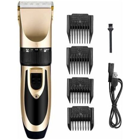 Tondeuse professionnelle rechargeable USB pour animaux de compagnie, tondeuse à poils silencieuse sans fil avec 4 peignes pour chiens, chats et animaux de compagnie (1/4)