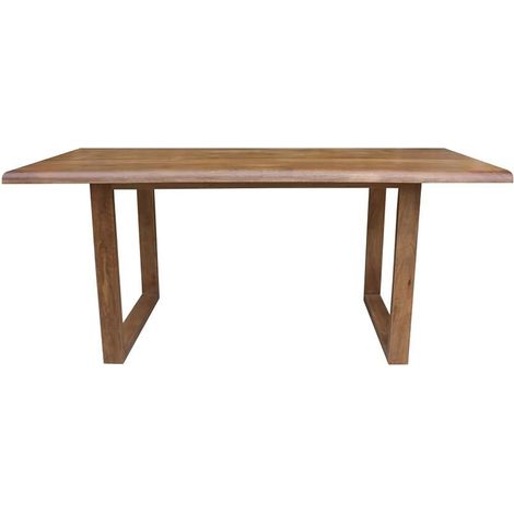 Table à manger / table repas rectangulaire en bois de manguier coloris marron - Longueur 180 x Hauteur 76 x Profondeur 90 cm -PEGANE- (1/2)