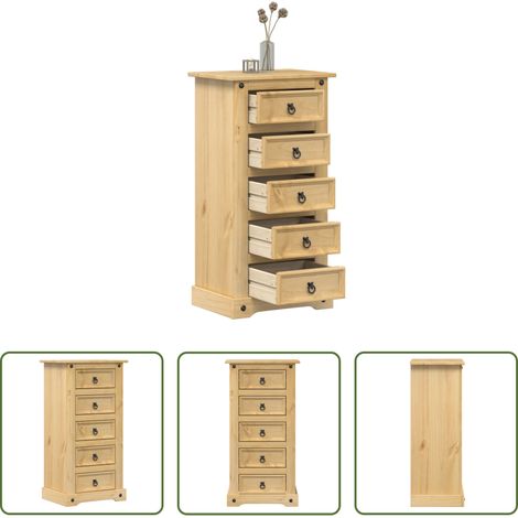 Bois de pin massif - Table de chevet Corona 53x39x103 cm bois de pin massif (1/5)