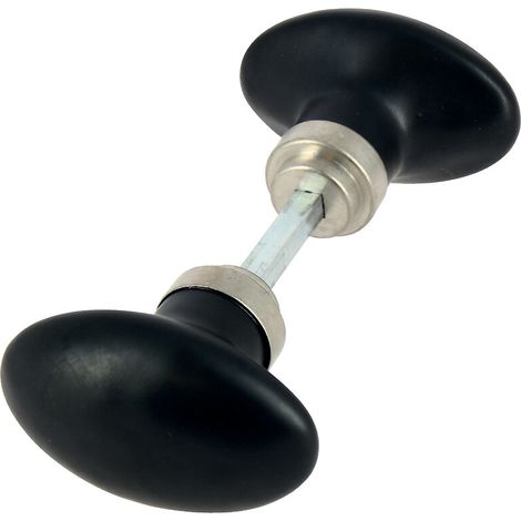 Bouton double ovale 1 portée carré de 6 mm coloris noir mat finition nickel mat - MÉRIGOUS
