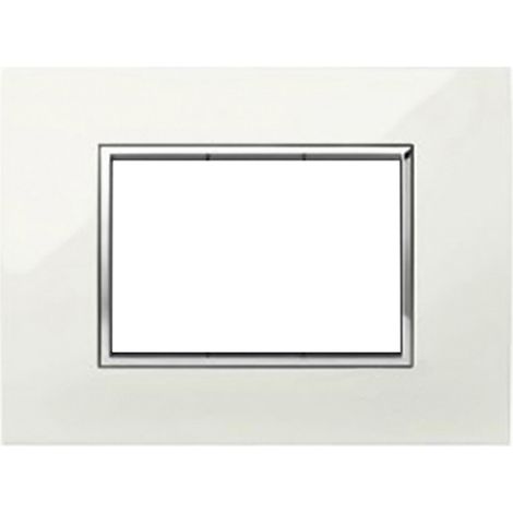 Placca Interruttore 3 Moduli Copri Placchetta Bianca Copripresa C4803 WHT