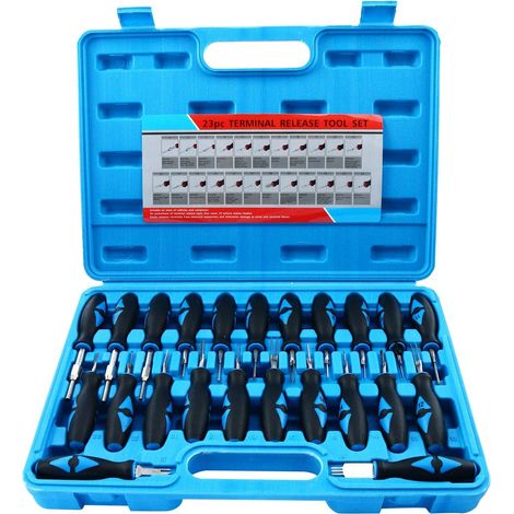 23pcs Terminal Outil de Voiture borne électrique, Câblage sertissage Connecteur Broche Outil de Retrait, Outils de réparation pour Terminal électrique de Voiture (1/5)