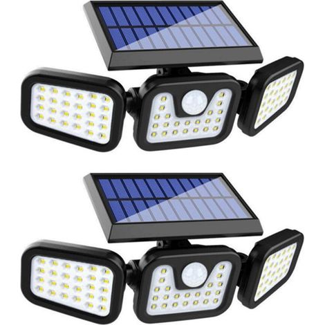 Lámpara solar exterior de 500 lúmenes con sensor de movimiento - Lámpara de jardín impermeable IP65 para entradas de vehículos, portones y seguridad. (1/5)