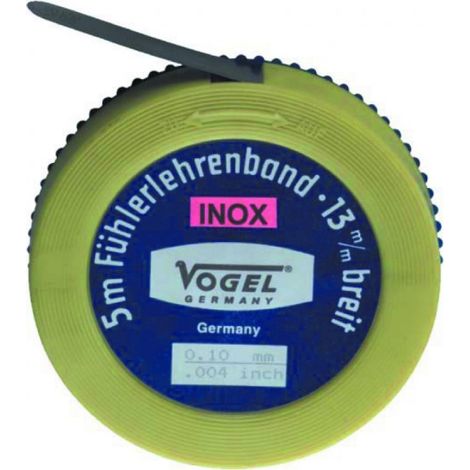 VOGEL kalibrierte Umreifungsrolle von 5 m Länge aus Edelstahl, Dicke 0,01 mm.