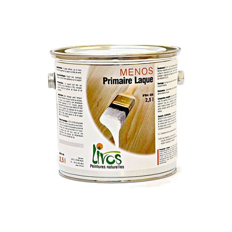 0.75L-blanc-Sous-couche bois MENOS pour laque intérieur (1L/13m2) Livos