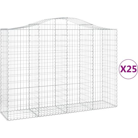 Maison Exclusive - Gabionen mit Hochbogen 25Stk. 200x50x140/160cm