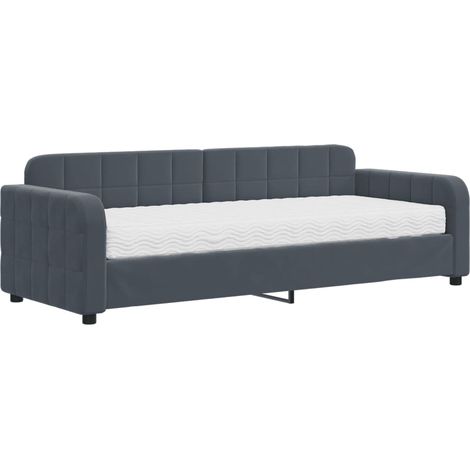 Maison Exclusive - Divano Letto con Materasso Grigio Scuro 80x200 cm in Velluto