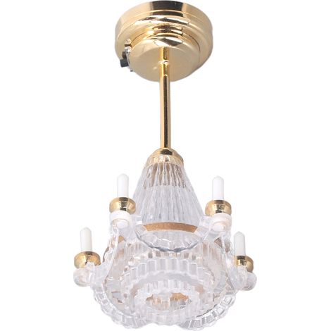 Lampe chandelier miniature décorative de style européen vintage à l'échelle 1:12 pour maison de poupée. Accessoires pour maison de poupée (1/5)