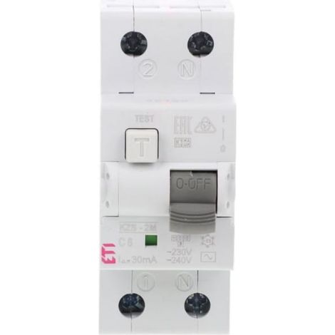 Interruptor diferencial 2P 6A C 0.03A tipo AC KZS-2M 002173121