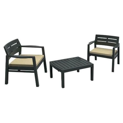 Set de Sala de Exterior - Salón Outdoor Antracita Negro