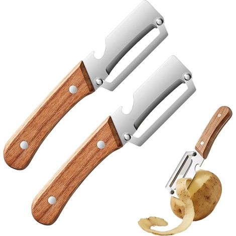 2 PCS Éplucheurs à Légumes Multifonction avec Décapsuleur Intégré,Outil Cuisine à Double Usage pour Fruits et Légumes,Eplucheur Multifonction,Éplucheurs Légumes en Acier Inoxydable,Eplucheur Légumes (1/5)