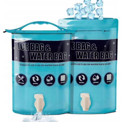 Tanica d'acqua pieghevole, set da 2, per turisti, con rubinetto (1/5)