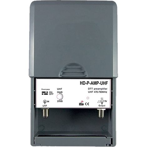 Preamplificateur TV/Gain réglable 15-38 dB/Amplificateur Antenne TV/Ampli pour TNT HD Signal UHF 470-790MHz (1/5)