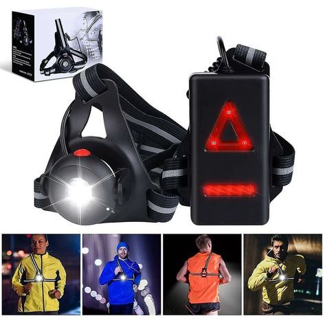 Running Light - Usb Rechargeable Running Light 500 Lumens Ipx6 Waterproof Running Chest Light 3 Modes And 90 Adjustable Angle Led Running Chest Light (1/5)